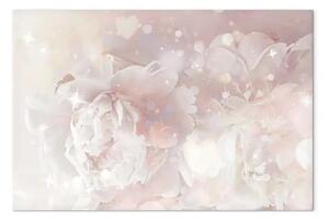 Quadro contemporaneo Rose sfumate largo - fiori nel colore rosa cipria