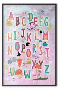 Poster: Alfabeti allegri - tema bambini con animali tra le lettere