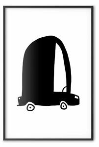 Poster: Macchinina per bambini - auto nera su sfondo bianco