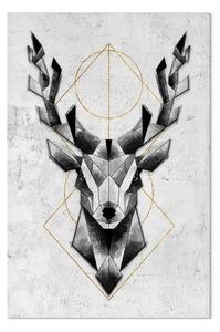 Quadro contemporaneo Cervo grigio verticale - astrazione geometrica e animale
