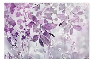 Quadro Giardino Viola - Paesaggio in foglia con sfumature viola