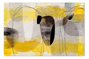 Quadro Astrazione - Composizione geometrica in giallo e nero
