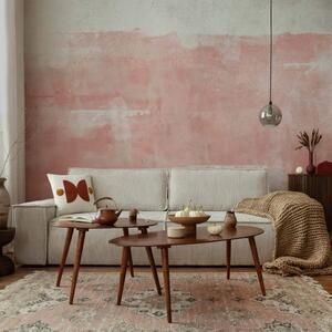 Carta da parati moderna Parete rosa - astrazione con sfondo rosa su sfondo di cemento blu
