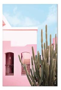 Quadro Cactus di Miami - architettura rosa in paesaggio vacanziero
