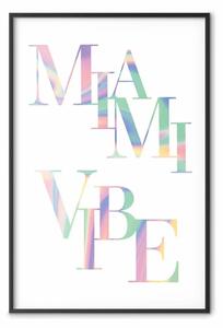 Poster: Miami Vibe - scritte olografiche in colori pastello e verde acqua