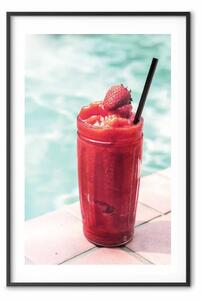 Poster: Cocktail delle vacanze - frullato freddo alla fragola in estate