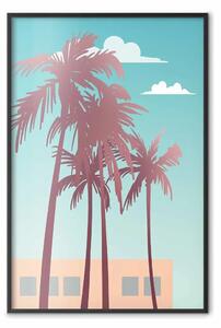 Poster: Palme di Miami - vista di vacanza con cielo blu e nuvole bianche
