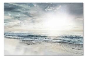 Quadro Bagliori radiali - mare calmo e tramonto
