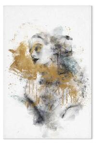 Quadro Sagoma grigia - ritratto astratto di una donna con disegno