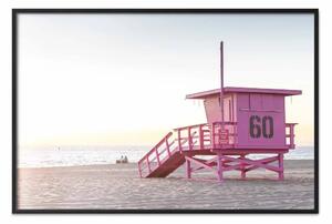 Poster: Tramonto - vista della sede dei bagnini sulla spiaggia di Miami