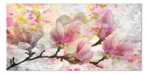 Quadro Magnolia in fiore - albero ricoperto fiori rosa