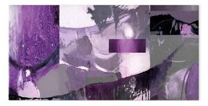 Quadro moderno Astrazione con testura - moderna composizione viola