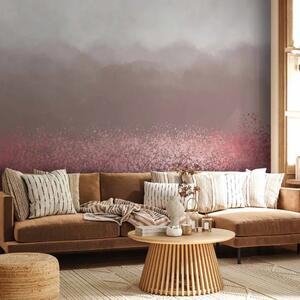 Carta da parati moderna Ombre di Grigio - Astrazione con Gradiente Grigio e Disegno Rosa