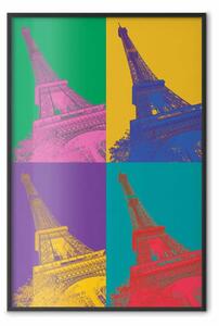 Poster: Parigi colorata - collage con le torri Eiffel in stile pop-art