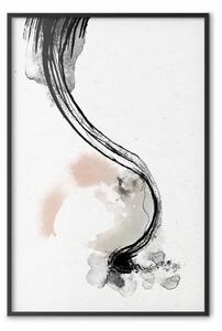 Poster: Traccia di pennello - forme e macchie delicate create con l'inchiostro