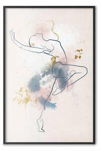 Poster: Donna lineare - ballerina acquerello