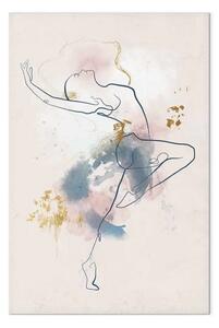 Quadro contemporaneo Bella ballerina - lineart acquerello donna balla