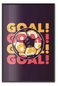 Poster: Gol vincente - scritta colorata con pallone su sfondo nero