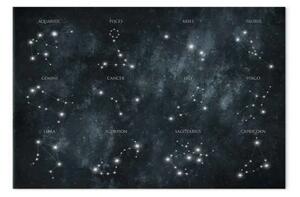 Quadro Stelle - paesaggio nello spazio con nomi dei segni zodiacali