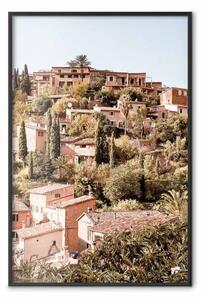 Poster: Villaggio in cima alla collina - veduta di case spagnole