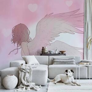 Carta da parati Angelo giapponese - ragazza tra le nuvole con ali in stile manga