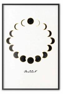 Poster: Fasi della luna - vagabondaggio minimalista del corpo celeste