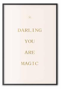 Poster: Confessione d'amore - scritte dorate su sfondo rosa chiaro