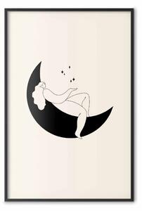 Poster: Notte di magia - una ragazza che riposa sulla luna tra le stelle