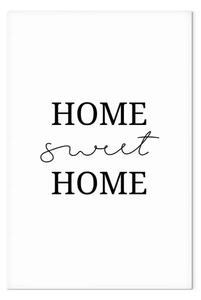 Quadro contemporaneo Sweet home - scritta minimalista nera su sfondo bianco