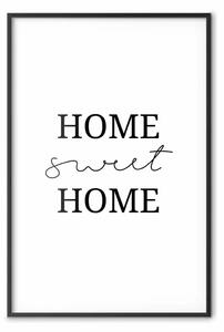 Poster: Sweet home - sentimento minimalista nero su sfondo bianco