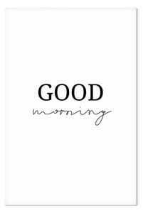 Quadro moderno Buongiorno - scritta minimalista positiva su sfondo bianco