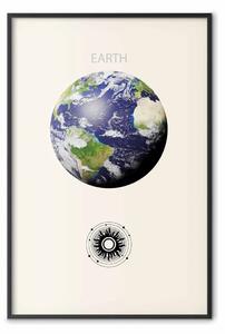 Poster: Terra - pianeta verde e composizione astratta con il sistema solare