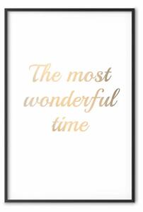 Poster: Il momento più bello - iscrizione su sfondo bianco, frase dorata