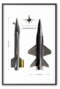 Poster: North American X-15 - aereo a razzo in una proiezione con dimensioni