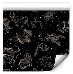 Tappezzerie Segni zodiacali - simboli decorativi su uno sfondo di cielo notturno