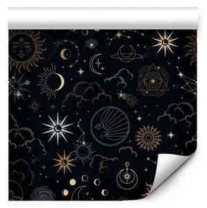 Tappezzerie Cosmo - simboli decorativi del sole e della luna nel cielo notturno