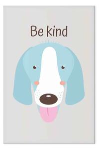 Quadro Sii gentile - cane blu e slogan motivazionale per bambini