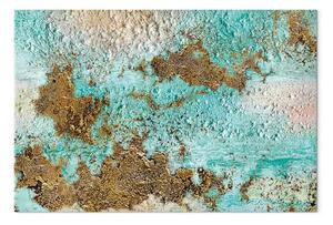 Quadro su tela Strutture turchesi - astrazione irregolare