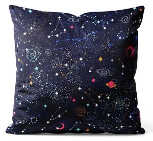 Cuscino in velluto Costellazioni cosmiche - costellazioni, stelle e pianeti nel cielo