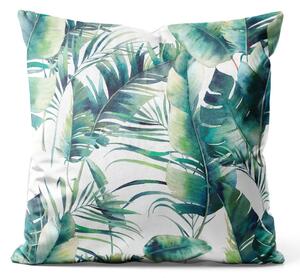 Cuscino in velluto Foglie leggere - vegetazione tropicale