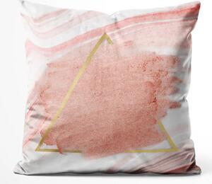 Cuscino in velluto Pearl planet - composizione astratta su uno sfondo di striature rosa