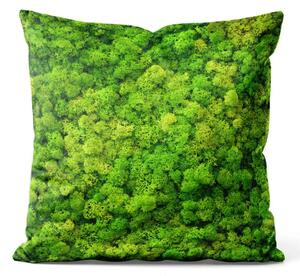Cuscino in velluto Tappeto di foresta - floreale ricco di muschio