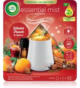 Air Wick Essential Mist Winter Punch & Spices diffusore di aromi con ricarica + batteria 20 ml