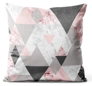 Cuscino in velluto Triangoli polvere - minimalista rosa