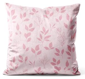 Cuscino in velluto Rami di magnolia - disegno minimalista nei toni del rosa scuro
