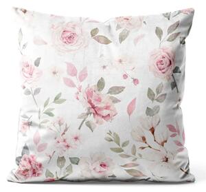 Cuscino in velluto Primavera rosa - rosa e magnolia vintage