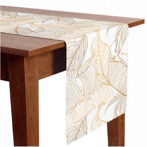 Runner tavolo Foglie Art Nouveau - motivo floreale minimalista in oro