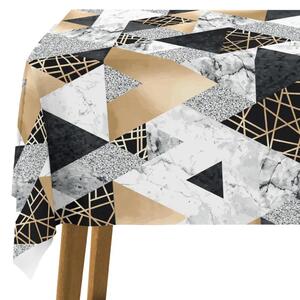 Tovaglie da tavolo Geometria dell'eleganza - motivo minimalista con finto marmo e oro