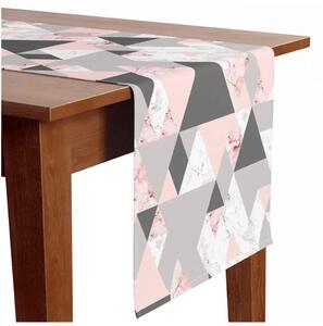 Runner tavolo Triangoli polvere - minimalista rosa
