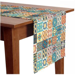 Runner tavolo Arabesco spagnolo - motivo patchwork ispirato alla ceramica